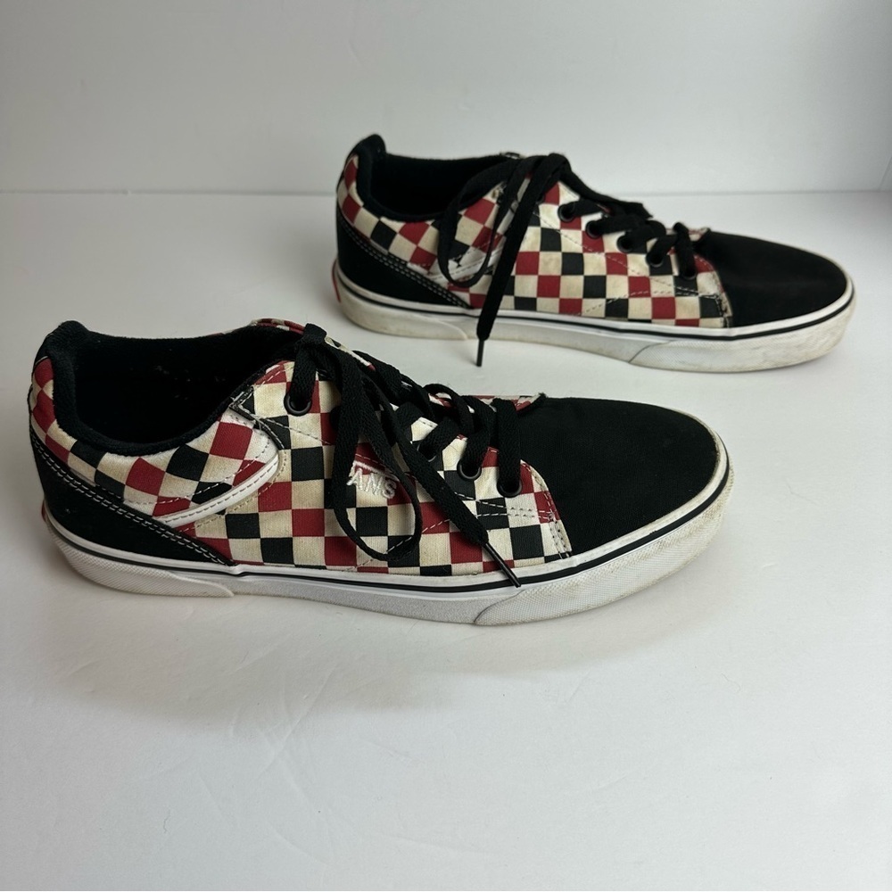 Vans Off The Wall Checkered Shoes Men’s Size 9 EU 42 Sneakers Red Black FLAW - Picture 2 of 10